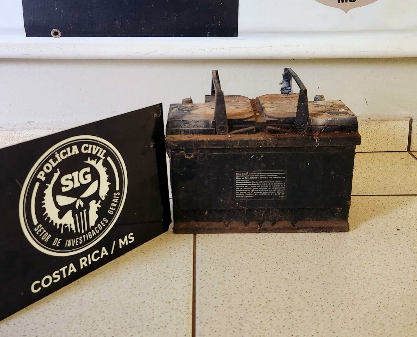 Imagem de compartilhamento para o artigo Polícia identifica autor de furto e recupera bateria levada de casa em Costa Rica da MS Todo dia